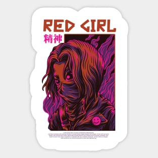 Red Girl Sticker